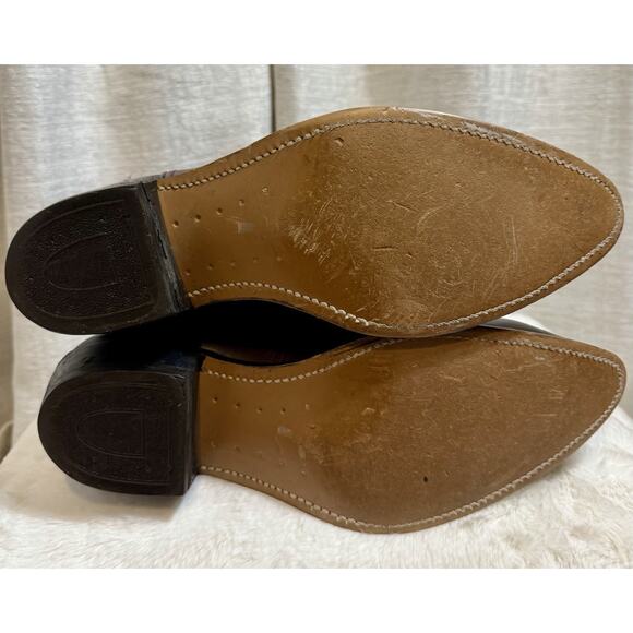 Vintage Burgundy Leather Western Cowboy Boots Men’s Size 12 D Union Made USA - Picture 6 of 7